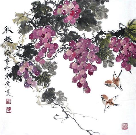kollekciia kartinok vinograd chinese art painting asian art grape