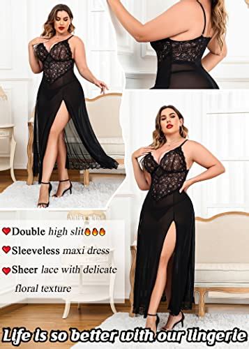 Avidlove Sexy Plus Size Lingerie Sexy Plus Size Lingerie Split Lace Babydoll Sleepwear Chemise