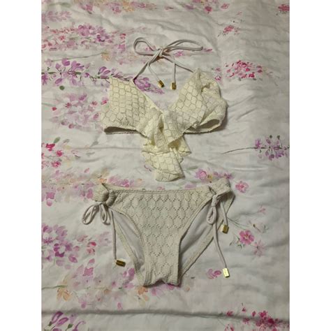 Roxy 白色蕾絲性感時尚流行 比基尼 BIKINI 泳衣 蝦皮購物