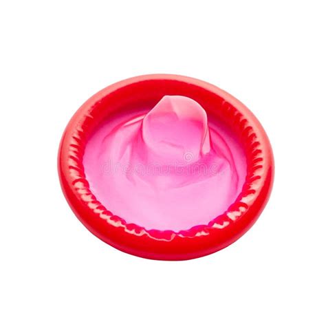 Red Condom Close Up Isolated On White Background Safe Sex Stock Photo Image Of Medical