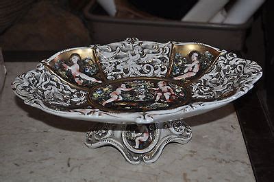 Capodimonte Cherub Nude Angel Compote Dish Signed Numbered