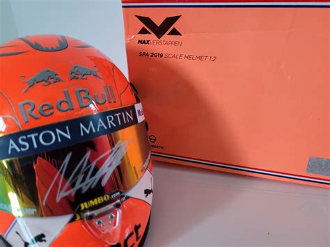 Max Verstappen signed helmet, 1/2 scale, Spa 2019, RedBull F1 ...