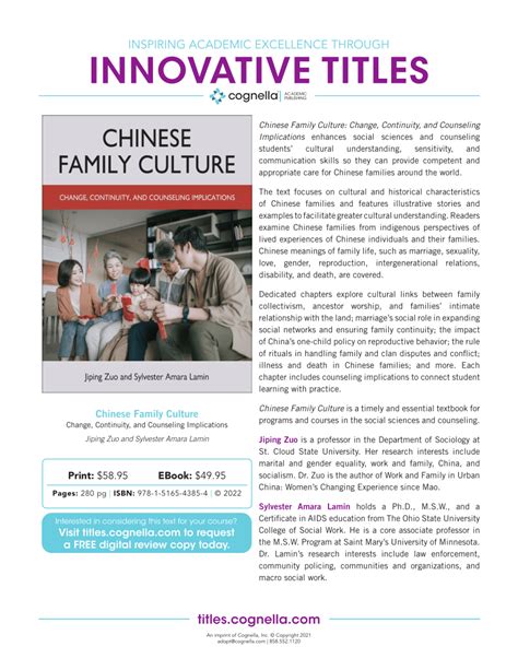 (PDF) Chinese Family Culture: Change, Continuity, and Counselling ...