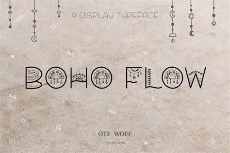 Boho Flow Font. Celestial Uppercase Display Font.