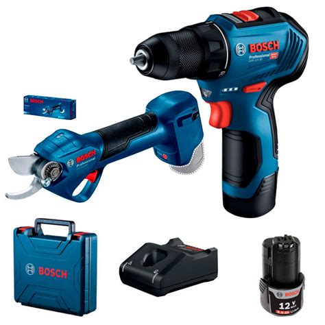 Аккумуляторный шуруповерт Bosch GSR 12V-30 Professional, с садовыми ...