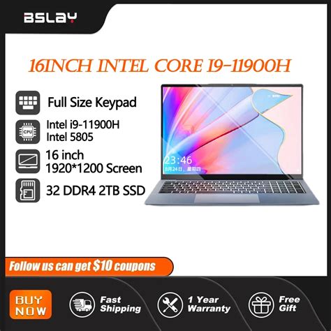 Игровой ноутбук, 16 дюймов, Intel Core I9-11900H/5805 дюйма, 32 ОЗУ, 2 ...