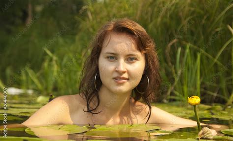 Nude Girl Posing Against River Stock Photo Adobe Stock