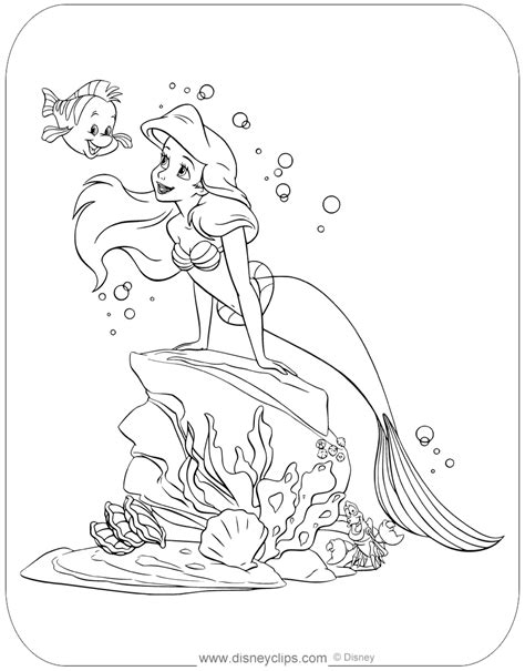 Ariel Leaning Against A Rock In 2024 Mermaid Coloring Pages Mermaid