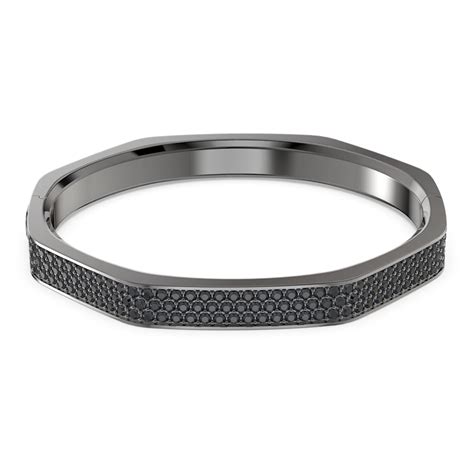 Dextera Armreif Achteckform Schwarz Rutheniert Swarovski