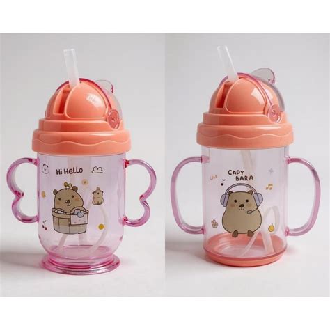 Copo Para Agua Bebe - kit1 E 2 UNIDADE DE Garrafa De Água Copo para Bebe Com Tampa e Canudo ...