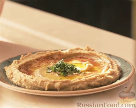 Рецепт: Хумус с оливковым маслом и паприкой на RussianFood.com