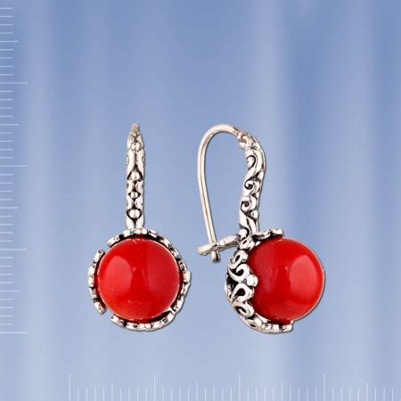 Серьги с кораллом.Серебро Магазин › Русское Золото в Германии ...
