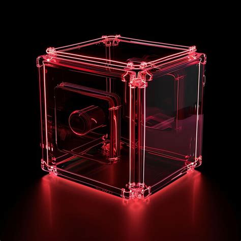 premium photo  red box   red light