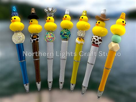 Handmade Beaded Rubber Duck Pen, Rubber Duckie Pen, Rubber Duckie Collector, Gag Gift, Stocking ...