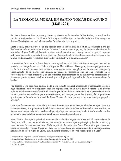 Qual É A Base Da Moral Segundo Tomás De Aquino - Ética Tomista y Praxis Moral | PDF | Tomás de Aquino | Moralidad