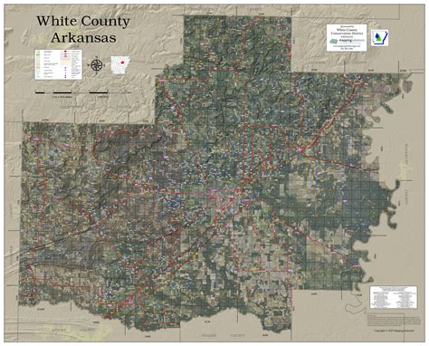 White County Arkansas 2024 Aerial Wall Map | Mapping Solutions