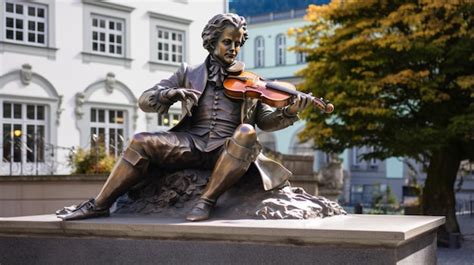 Premium AI Image | Statue of Mozart in Salzburg