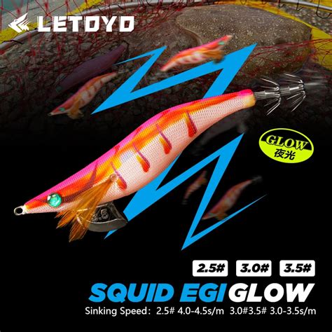 LETOYO 2 5 3 0 3 5 Egi Luminous Squid Jig Sinking Glow Sea Fishing