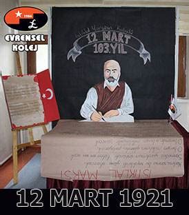 Mart St Klal Mar Inin Kabul Ve Mehmet Ak F Ersoy U Anma G N