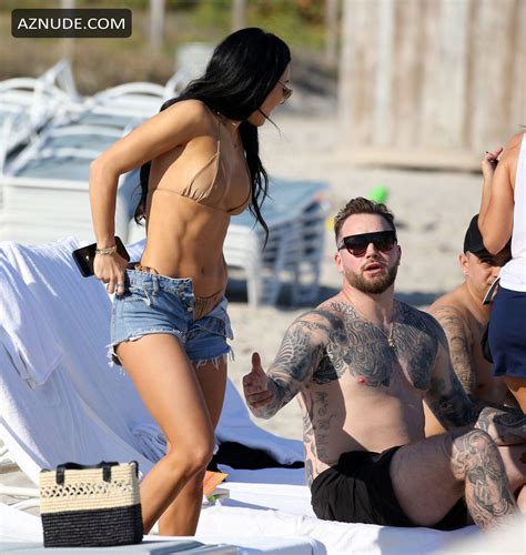 Bre Tiesi Seen In Bikini With Tattoo D Mystery Man On A Beach In Miami Aznude