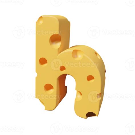 Cheese Letters H 3d Font Render 14389554 Png