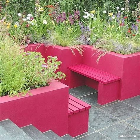 Скамейка с клумбой (66 фото) » НА ДАЧЕ ФОТО