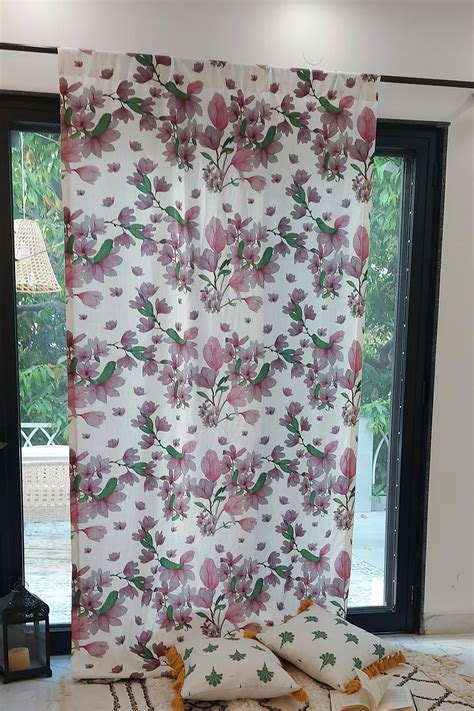 Buy Throwpillow Floral Print Curtains Set Of 2 Online Aza Fashions