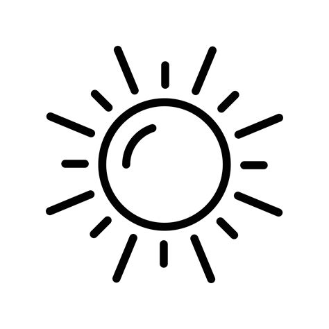 sun outline icon, summertime, sunny day icon, summer design elements ...