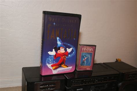 Fantasia 1982 Vhs And Soundtrack Set Walt Disney Story Mickey Mouse Tape Cassette Minnie Vintage