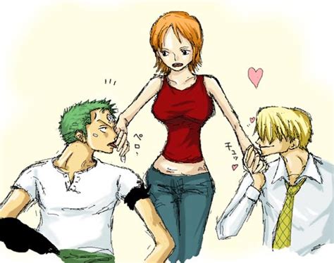 Zoro Nami Sanji - NAMI & ZORO Fan Art (37165636) - Fanpop