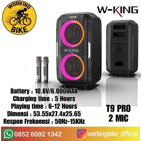 W-king T9 PRO Speaker Party Karaoke Portable Bluetooth Wireless 2 Mic ...