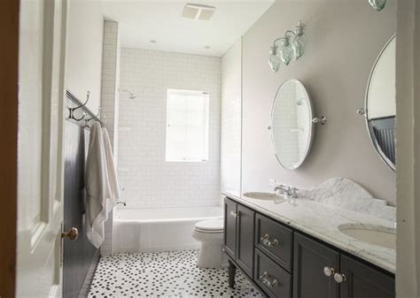 Black Double Washstand Transitional Bathroom Kristin Petro