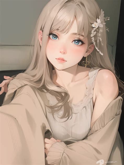 A Woman With Long Blonde Hair And Blue Eyes Sitting In A Car Seaart Ai