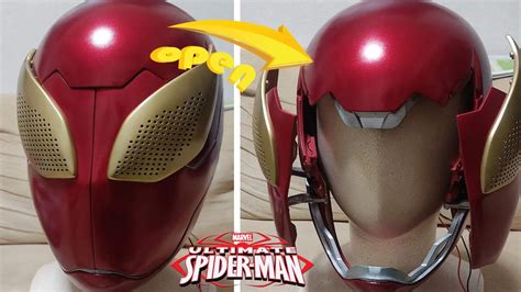 3D Printed IRON SPIDER Helmet With Motorized Opening For Cosplayers