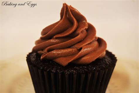 Chocolate Cupcakes With Chocolate Buttercream Frosting Baking And Eggs
