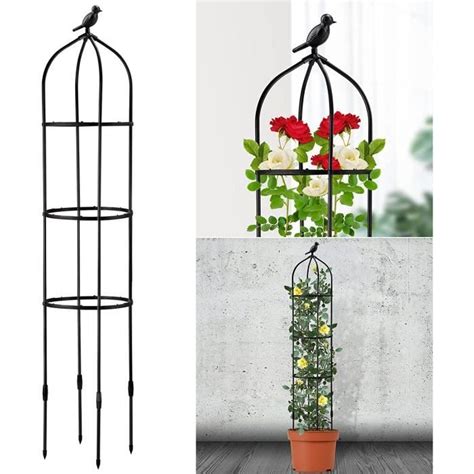 Treillis d obélisque de jardin pour plantes grimpantes 150 cm de haut