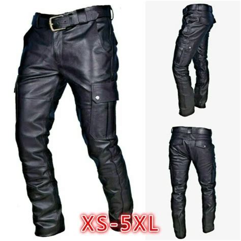 Autumn Black Leather Pants For Men Pu Casual Slim Fit Skinny Pants