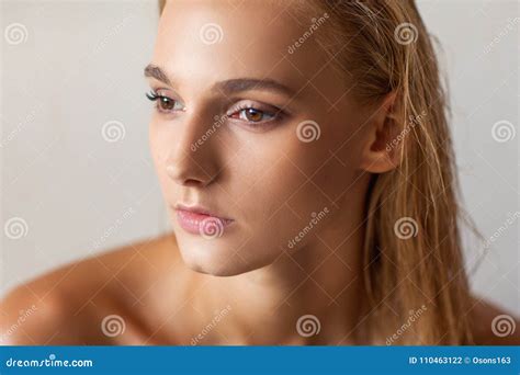Nude Fashion Portrait Of A White Haired Girl Stock Photo Image Of High Glamour 110463122