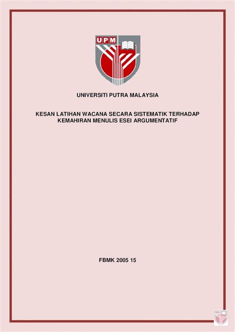 Pdf Universiti Putra Malaysia Kesan Latihan Wacana Psasir Upm Edu My