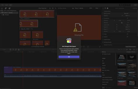 "Not Enough Disk Space" and "Missing File" : r/finalcutpro