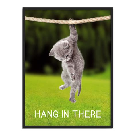 Haus and Hues Hang in There Cat Poster - Funny Cat Poster Cat Poster Cute Posters Motivational ...