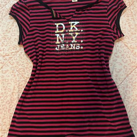 Dkny Hot Pink With Black Strips With Sliver Depop