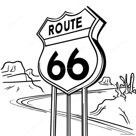 Printable Coloring Route 66 Coloring Pages