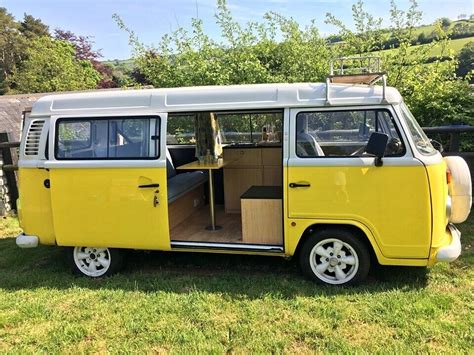 VW T2 Classic Yellow Campervan March 2020 MOT In Barnstaple