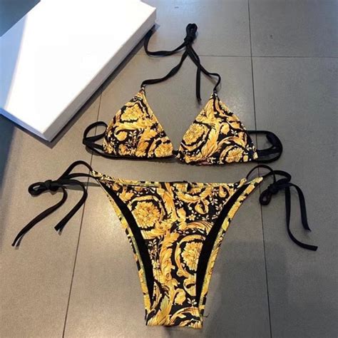 2021 Sexy Luxury Gold Design Bikini Swimwear Women Push Up Padded Bikini Set Bathing Suit