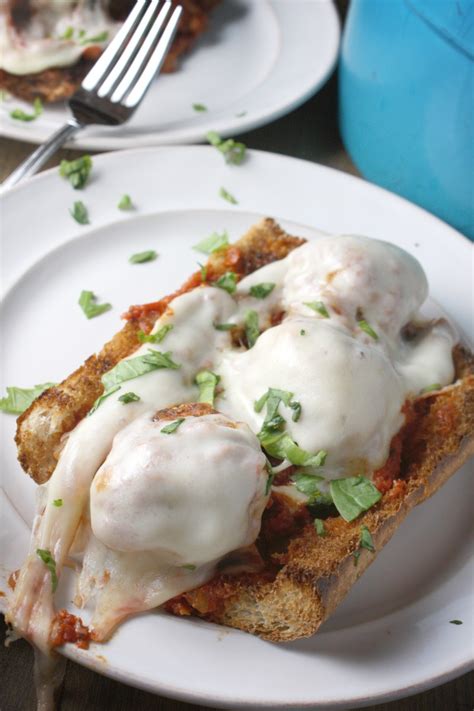 Open Faced Turkey Meatball Subs