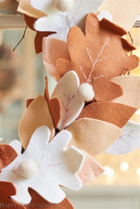 Diy Fall Wreath Felt Leaves Happy Happy Nester