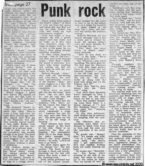God Save The Sex Pistols Melody Maker St September Page