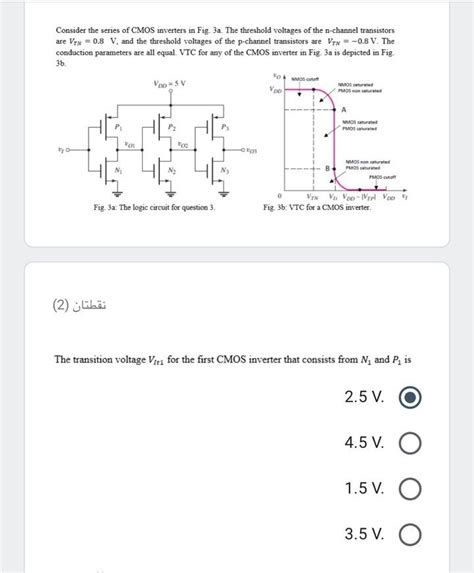 Solved Consider The Series Of Cmos Inverters In Fig A The Chegg