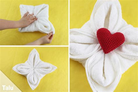 Handtuch Zu Einer Blume Falten Bathroom Towels Fold Hotel Crafts